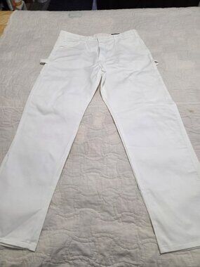 Dickies Pants Mens 38x32 White Painter Carpenter Workwear Utility Canvas  New